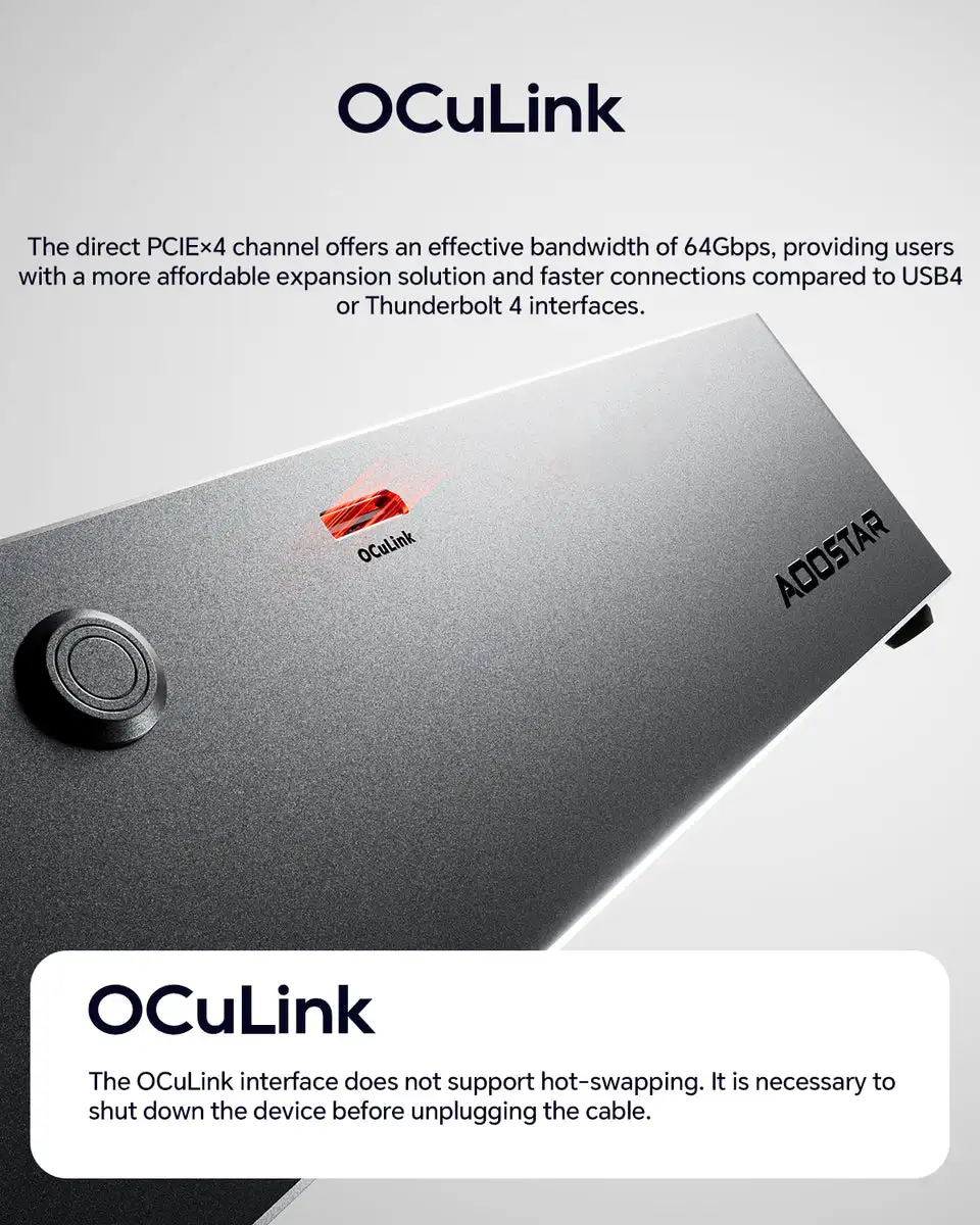 Stacja dokująca AOOSTAR AG01 EGPU z portem OCulink