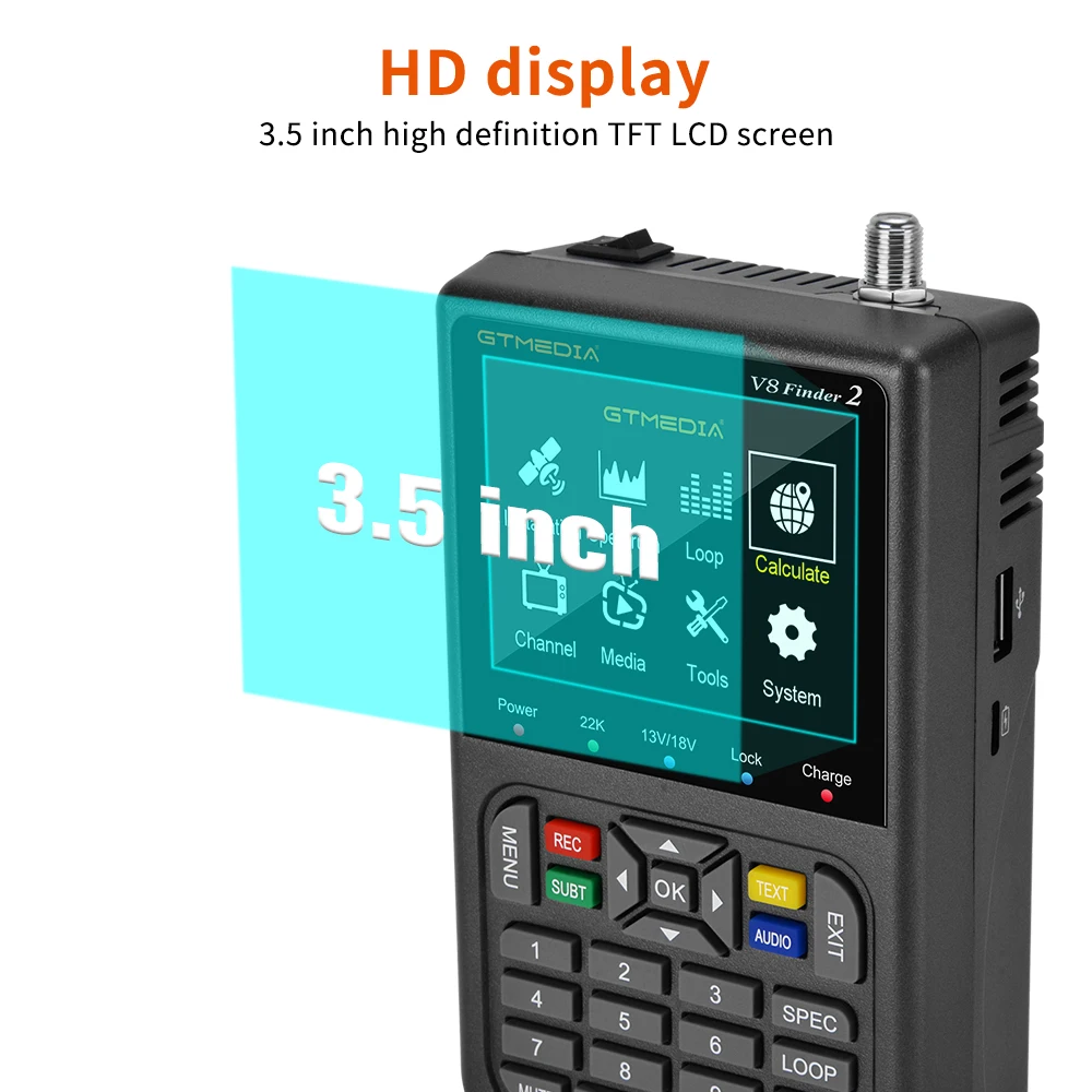 Original GTMEDIA V8 Finder 2 Satellite TV Finder Meter DVB-S/S2/S2X 3.5 Inch LCD Display 1080P, VS V8 Finder Meter WS-6933 2