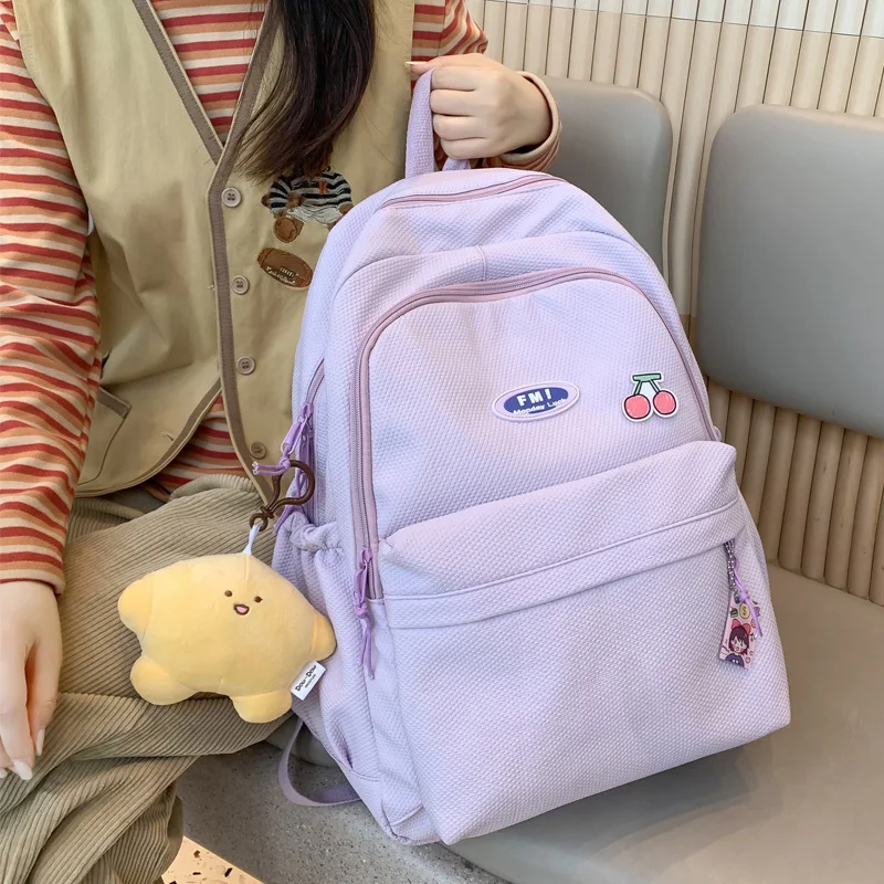 

Kawaii Waterproof Gas Bubble Lattice Women Backpack Female Large Capacity Leisure Travel Bag Preppy Bookbag for Girls Schoolbag