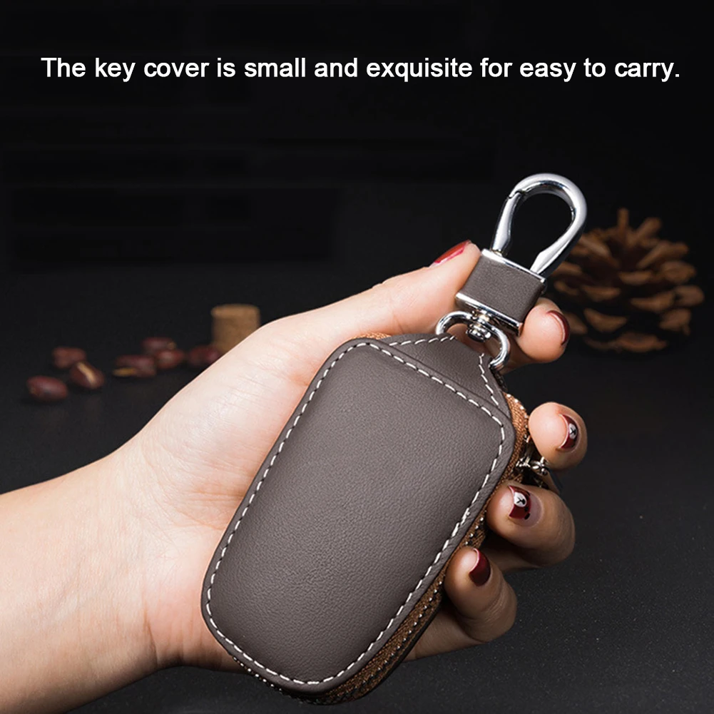 Universal Fashion Leather Smart Flip Remote Car Key Fob Shell Case Cover Holder Bag Pouch Wallet Protector Keychain Organizer