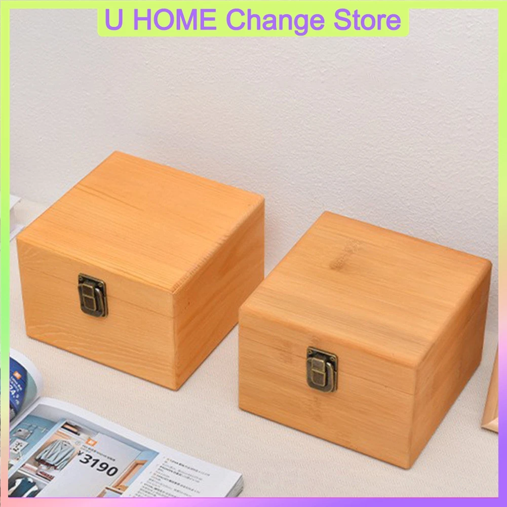 Handcrafted Pine Wood Rectangular Storage Box - Flip-Top Organizer