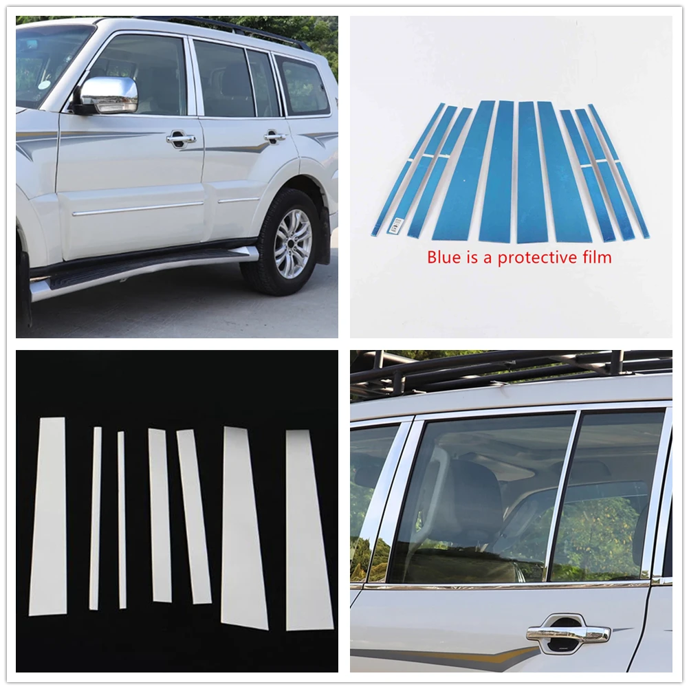 

Для Mitsubishi Pajero V97 V93 V77 2007-2018 2019 оконный центр B C столбик покрытия протектор отделка полоса стикер автомобильный аксессуар