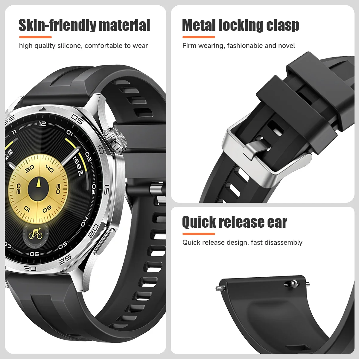 Silicone Smart Watch Band: 22mm Strap Replacement