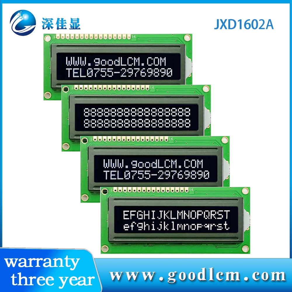 1602LCD LCD Display 16x02lcm LCD module 16*02a character LCD VA black background white characters  5V or 3.3V powerst7066 drive