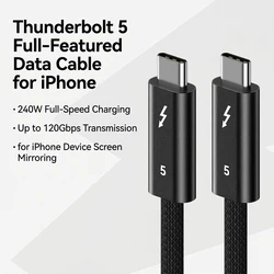 High - Speed Thunderbolt 5 Data Cable, 240W Power Delivery, 16K Support, USB4 Enhanced Transmission & Fast Charging USB5 Cable - 0.3m (Thunderbolt 5)