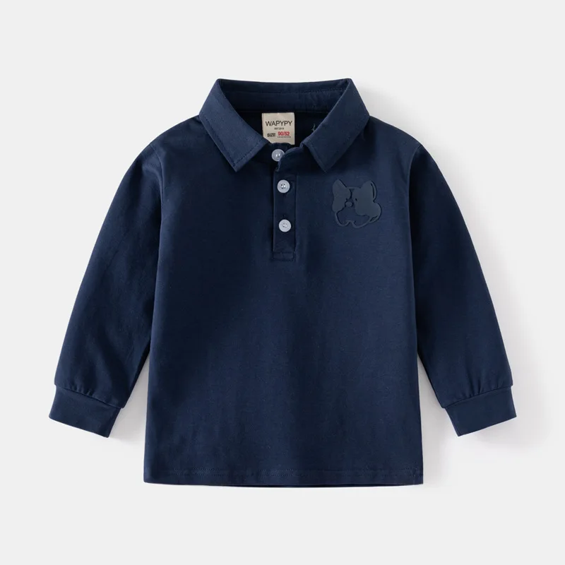 Dětské dlouhé sleevett-shirt nový boys' celistvý colorpoloshirt děťátko jaro hubený bottoming košile jedna kusu dropshipping