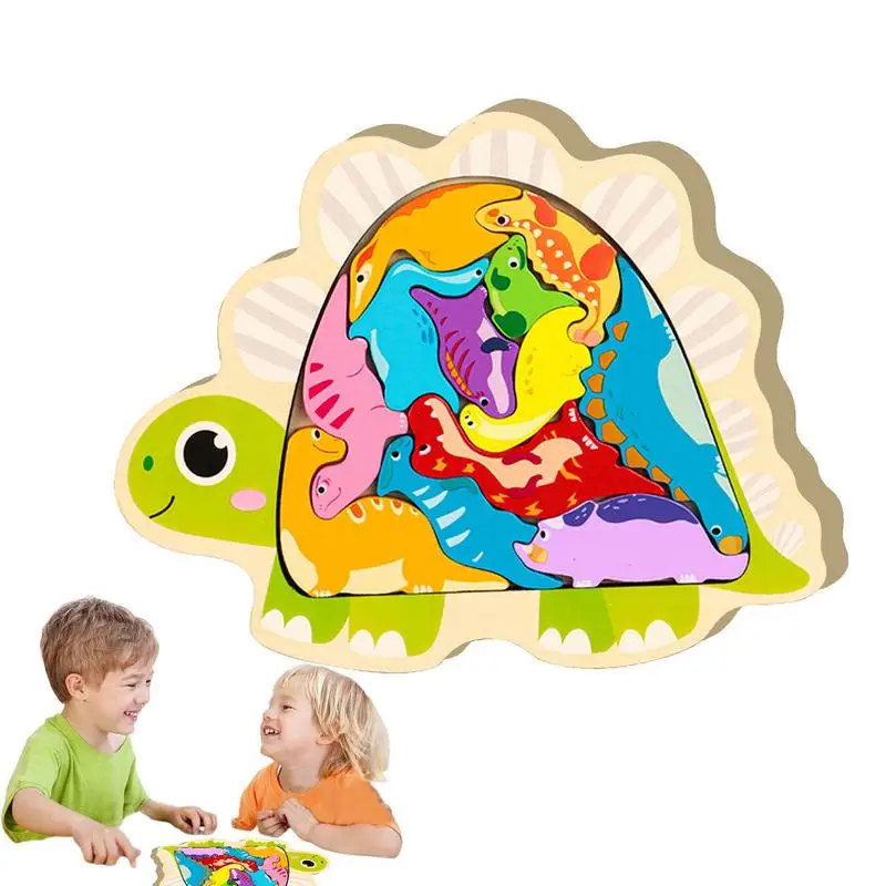 

Cartoon Animal Puzzle Animal Wooden Puzzle Blocks Toys Early Learning Preschool Educational Gift Game For Kids Boys And Girls