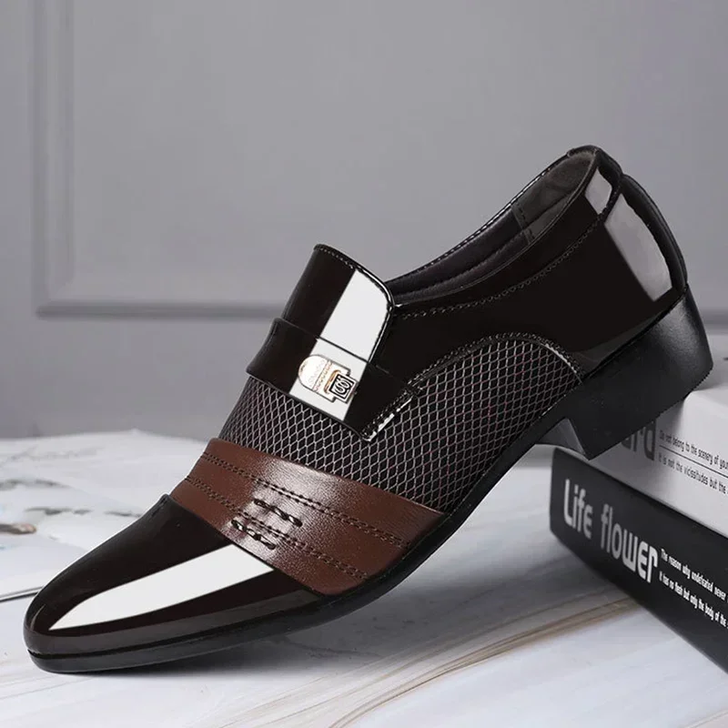 Men's Slip on Dress Shoes for Men Oxfords Fashion Business Dress male Shoes Classic Leather Men's Suits Man
