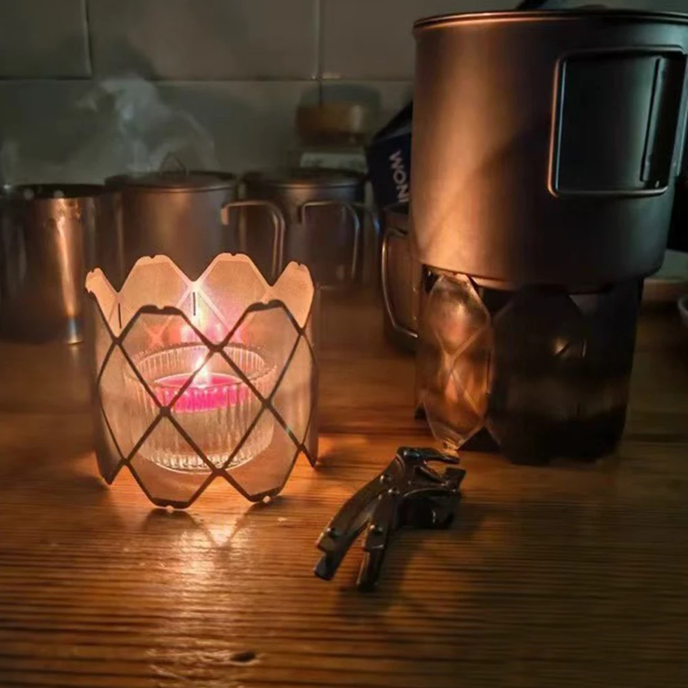 Camping Alcohol Stove Windscreen Stainless Steel Lightweight Windshield Camping Stove Windshield for Outdoor Camping Hiking