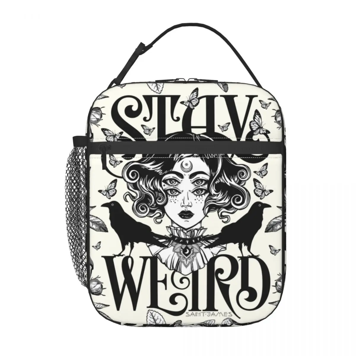 Stay Weird Insulated Lunch Bag for Women Leakproof Halloween Witch Cooler Thermal Lunch Tote Beach Camping Travel