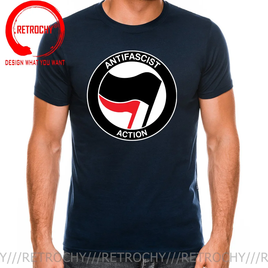 Antyfaszystowskiego działania T Shirt mężczyźni Antifa T