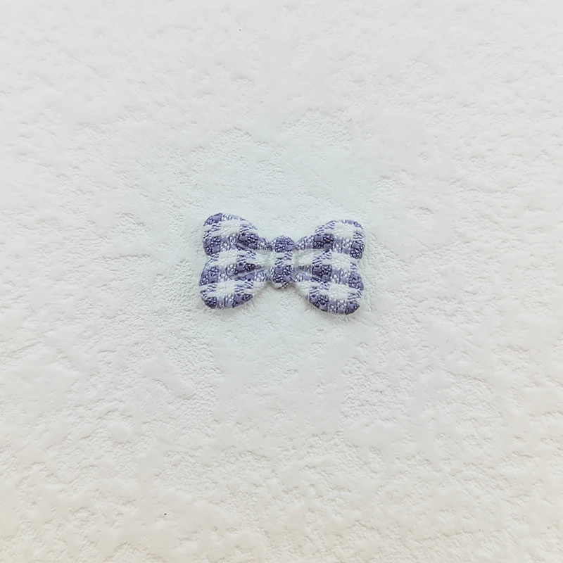 100Pcs 2X 1,2 CM Gingham Bowknot Applique Padded Patches Für Kleidung Hut Handwerk Nähen Liefert DIY Headwear Haar Clips bogen Decor – Detail 4
