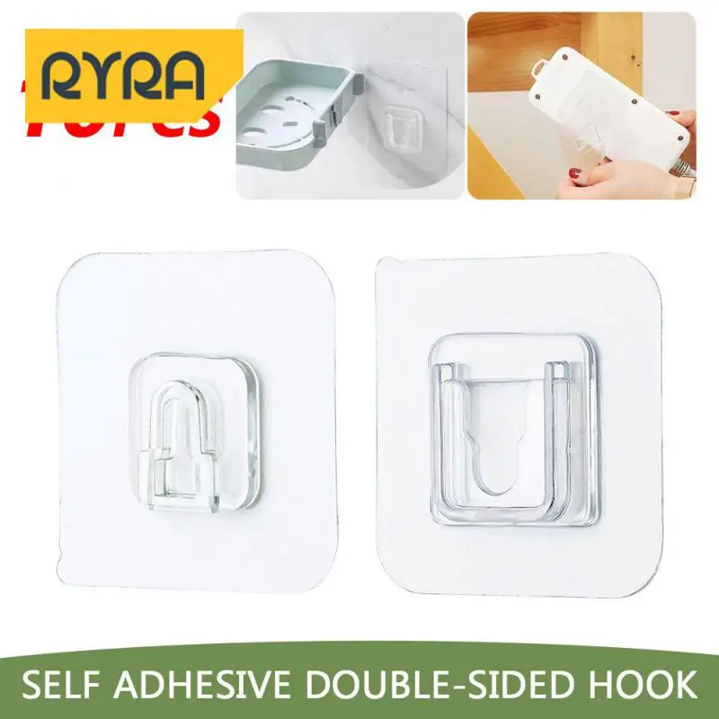 

Double-sided Adhesive Space-saving Transparent Strong Versatile Powerful Stickiness Invisible Bathroom Hooks Wall Storage Holder