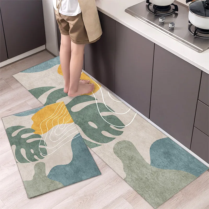 Cotton Kitchen Mat Cushioned Anti-Fatigue Rug, Non-Slip Mats