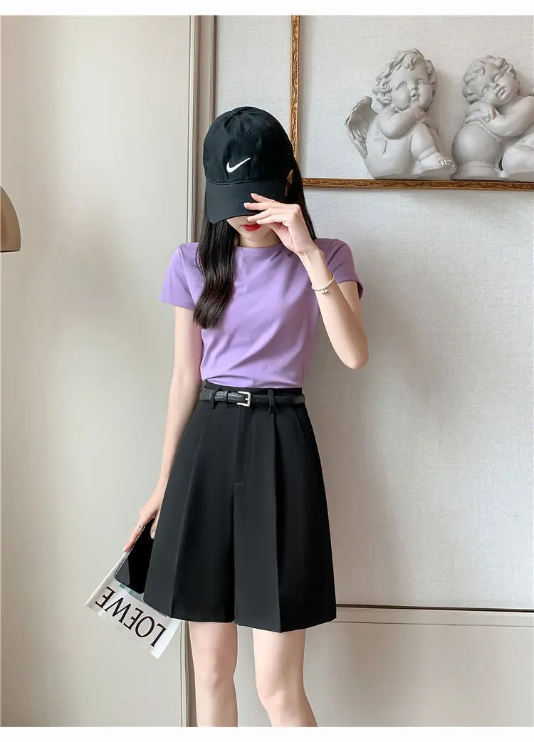 Short femme rayures rouge en Tencel
