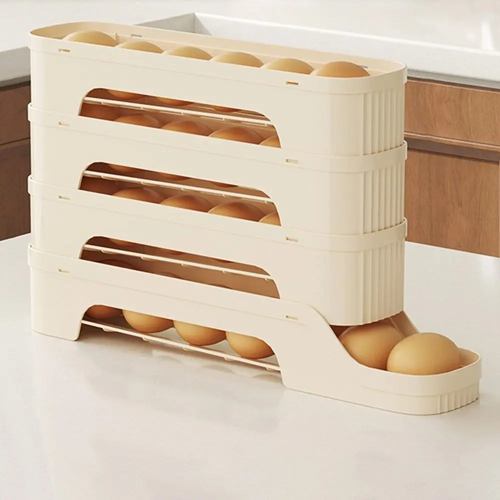 Description Picture 4 of itemDurable Slide Organizer Automatic Egg Roller Large Capacity Space Saving Egg Roller Rack Egg Dispenser Kitchen