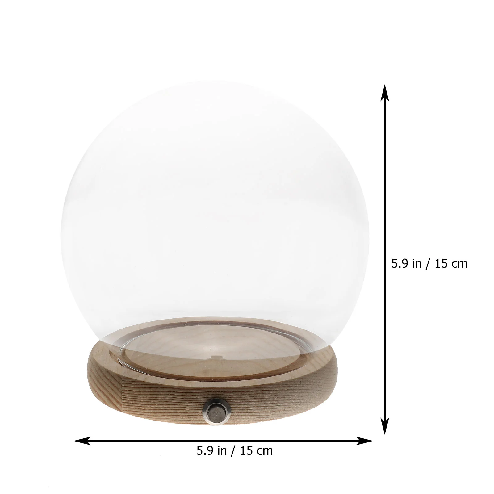 Wooden Base naments 15cm Glass Dome Display Case Transparent Dustproof Cover Eternal Flower Arrangement Decorative 4