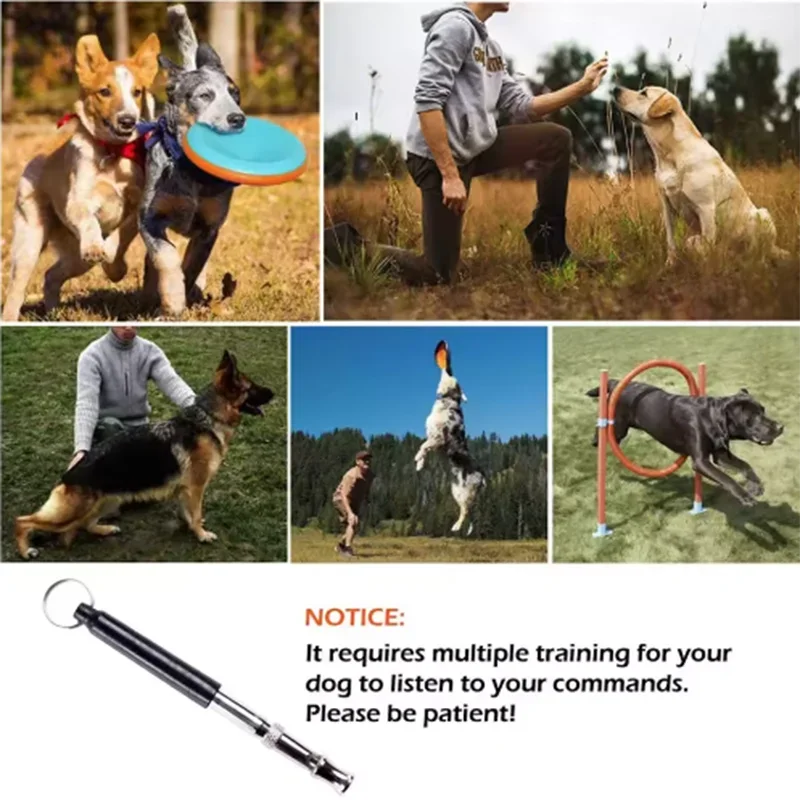 Dog Training Device Ultrasonic High-Frequency Sound Adjustable Dogs Whistle Stainless Steel Durable Pet Training Dog Whistle 3