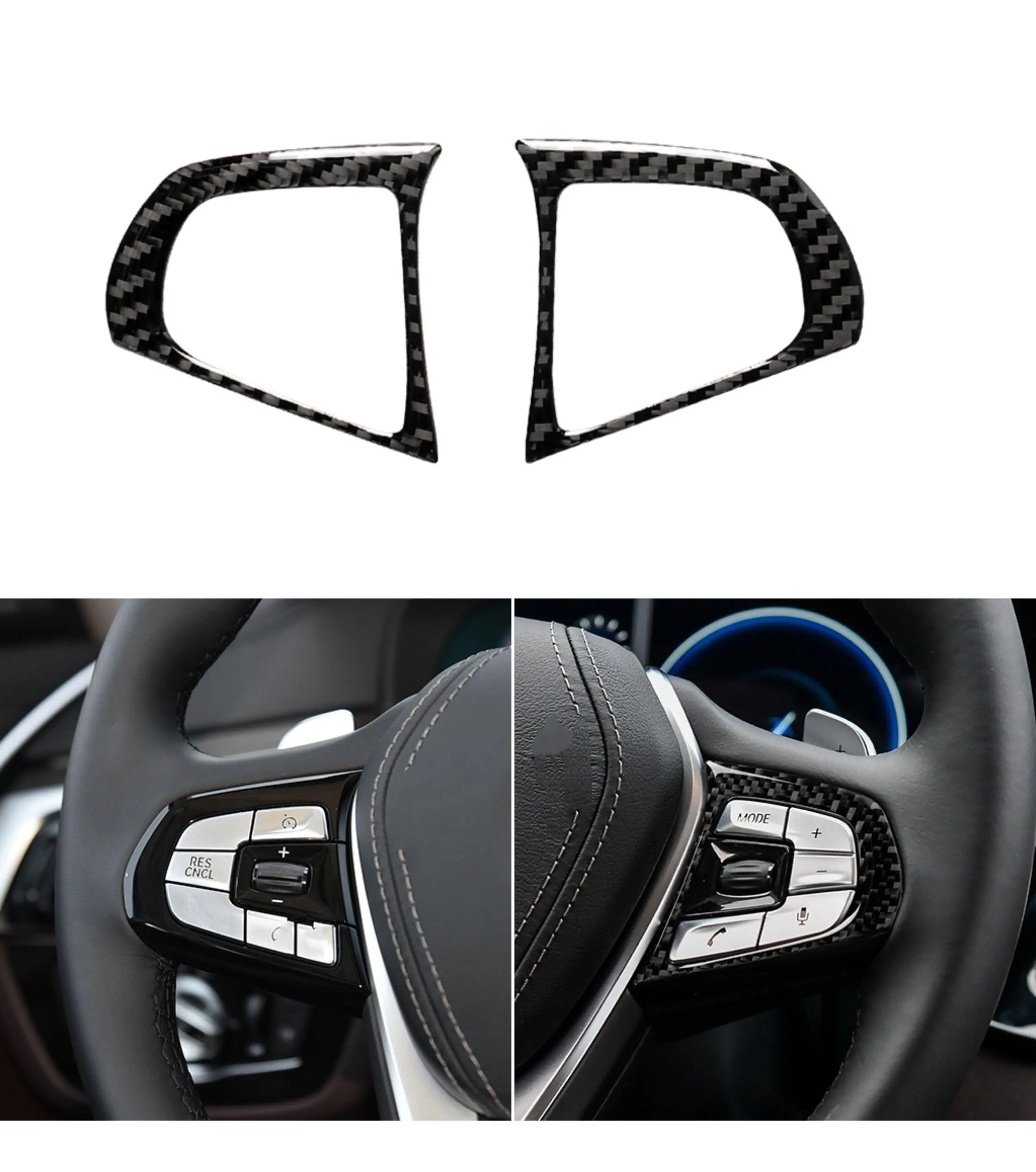 

Steering Wheel Button Mouldings Cover Trim For BMW 5 Series G30 G38 X3 G01 G08 Carbon Fiber