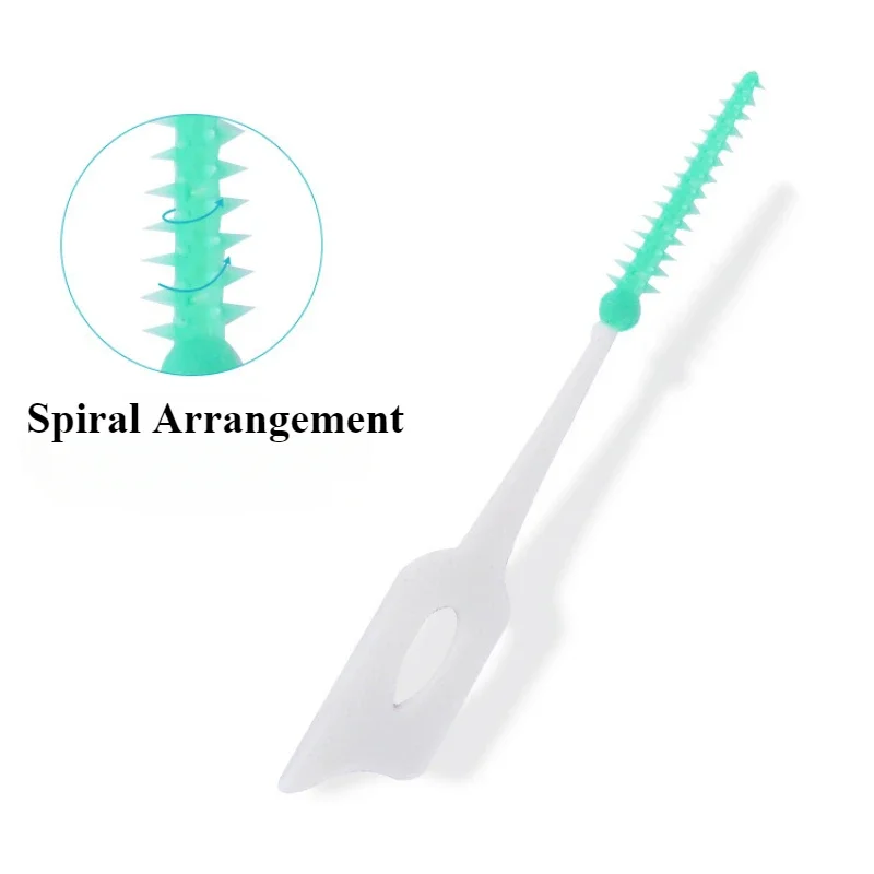 Interdental Silicone Brushes 200 Units Dental Toothpicks Brush Between Teeth Silicone Toothpicks with Thread Oral Cleaning Tools interdental silicone brushes