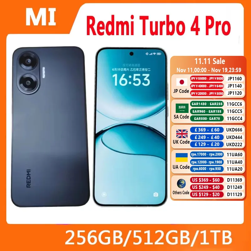 Redmi Turbo 4 Pro SmartPhone 6.83 inch 2772x1280 Screen Snapdragon