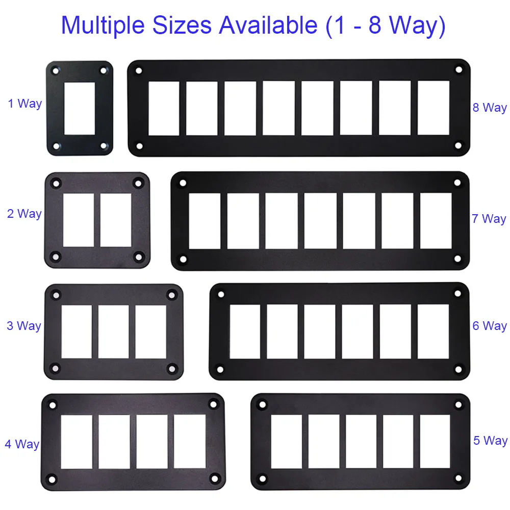 1/2/3/4/5/6 Way Rocker Switch Panel Housing Holder Aluminium Panel