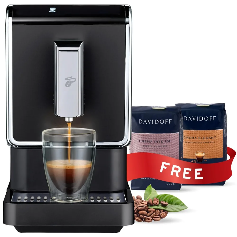 

Tchibo Single Serve Coffee Maker - Automatic Espresso Coffee Machine - Built-in Grinder, No Coffee Pods Needed