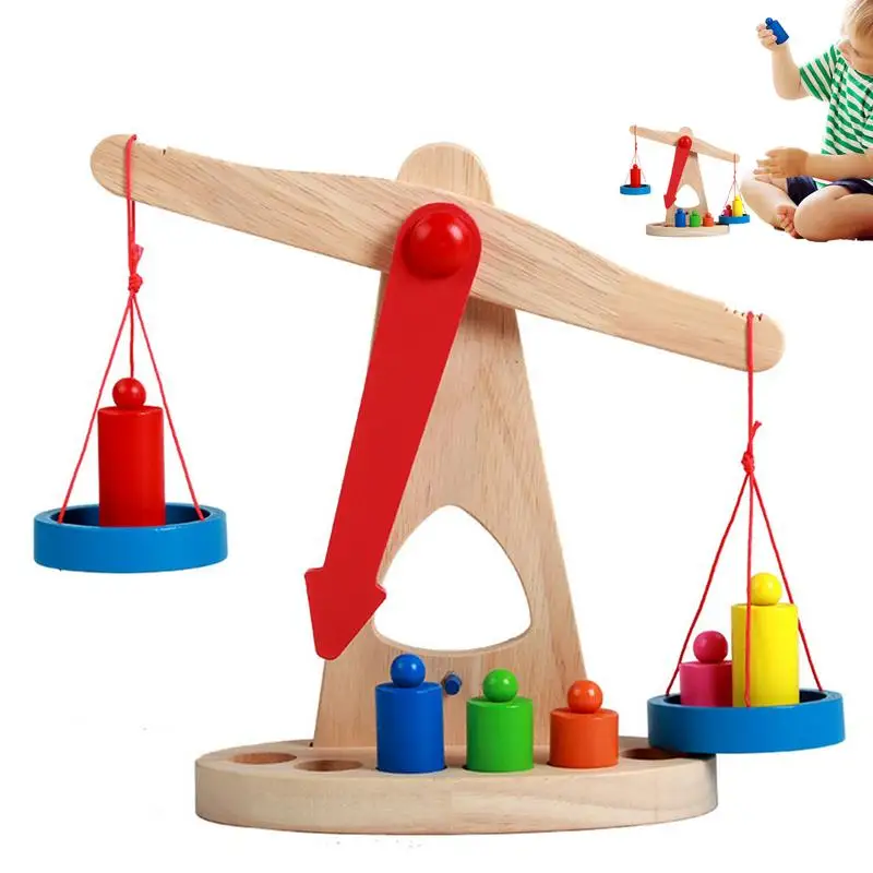 

Игрушка-весы Монтессори, весы для раннего обучения, математические игрушки для детей для балансировки, игровые блоки