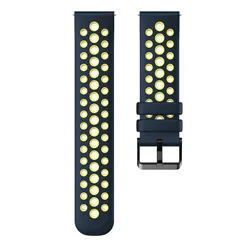 Two-Tone Breathable Strap, 22mm, Soft Bracelet for OnePlus Watch 2R (Blue Yellow)