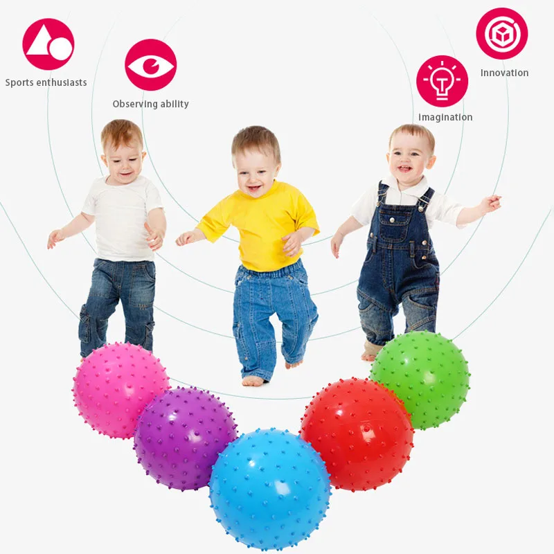 5PCS inflatable toy massage ball parent-child interactive massage series round ball inflatable massage ball toy prick ball 2