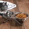 Pet Bowl Stainless Steel Pet Dogs Cat Double Bowls Durable Iron Stand Food Water Dishes Anti Slip Puppy Feeder Pet Supplies 2