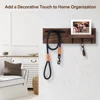 Wood Key Holder for Wall Decorative Entryway Shelf with Hooks Holds Keys Dog Leash Sunglasses Key Hanger with 3 Hooks Organizes 2