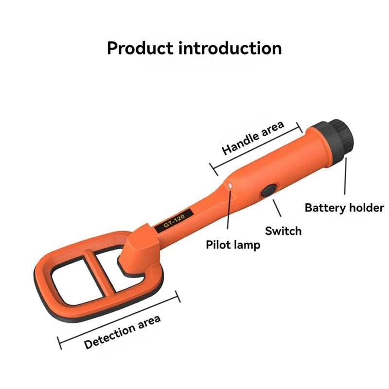 Pro GT120 Handheld Diving Metal Detector Pinpointer Pointer Probe Waterproof Metal Pinpointing 4.2Inch Search Coil