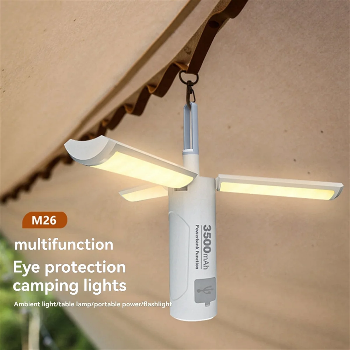 BAAU Outdoor Lighting Folding Camping Lights Multifunctional Portable Tent Lights Folding Hanging for Travel