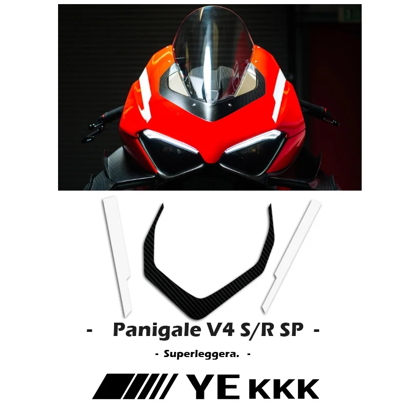 For DUCATI Panigale V4 V4R V4S New Glossy Black White Line Design Front Fairing Stickers SUPERLEGGERA Design