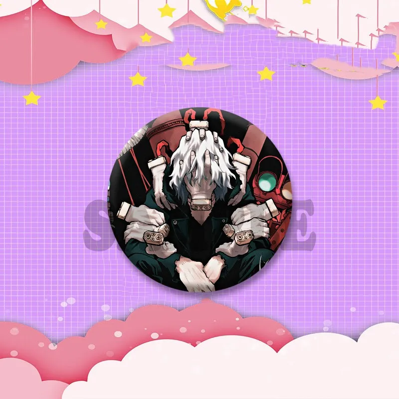 Cartoon Charakter Shigaraki Tomura Abzeichen Benutzerdefinierte Runde Snap-in Brosche Exquisite Anime Emaille Pins Rucksack Zubehör Schmuck Geschenk – Detail 7