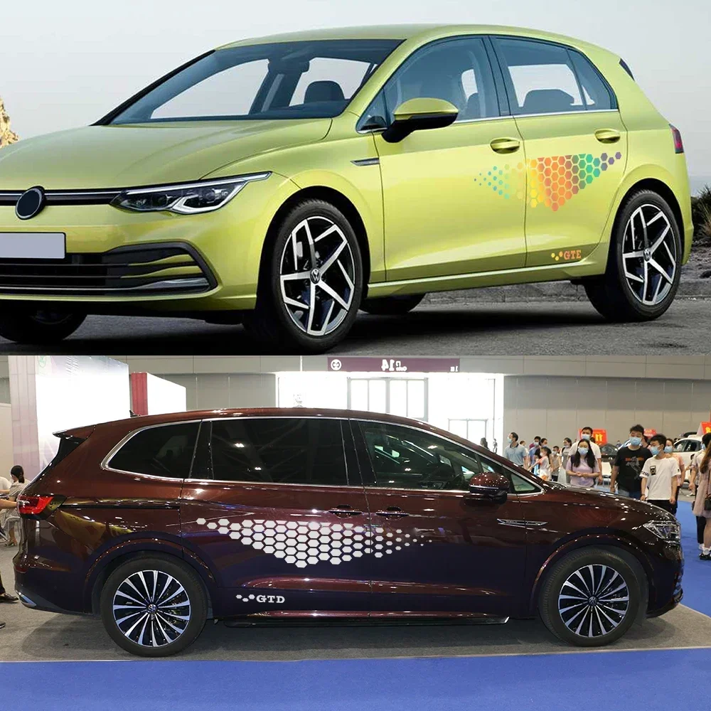 폭스 바겐 폭스 바겐 골프 용 자동차 도어 사이드 스티커 4 5 6 7 TSI TCR GTD GTI MK4 MK5 MK3 MK2 MK7 폴로 자동차 액세서리 비닐 데칼
