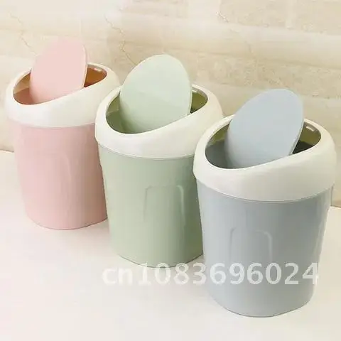 

Adorable Mini Desktop Flip Trash Can Creative Office Household Accessories Desk Garbage Storage Bucket Bin