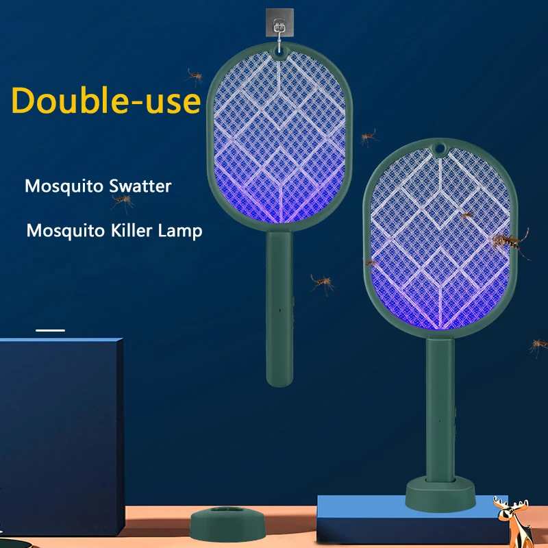2 In 1 3000v Mosquito Killer Lamp Mosquito Swatter Electric Bug Zapper