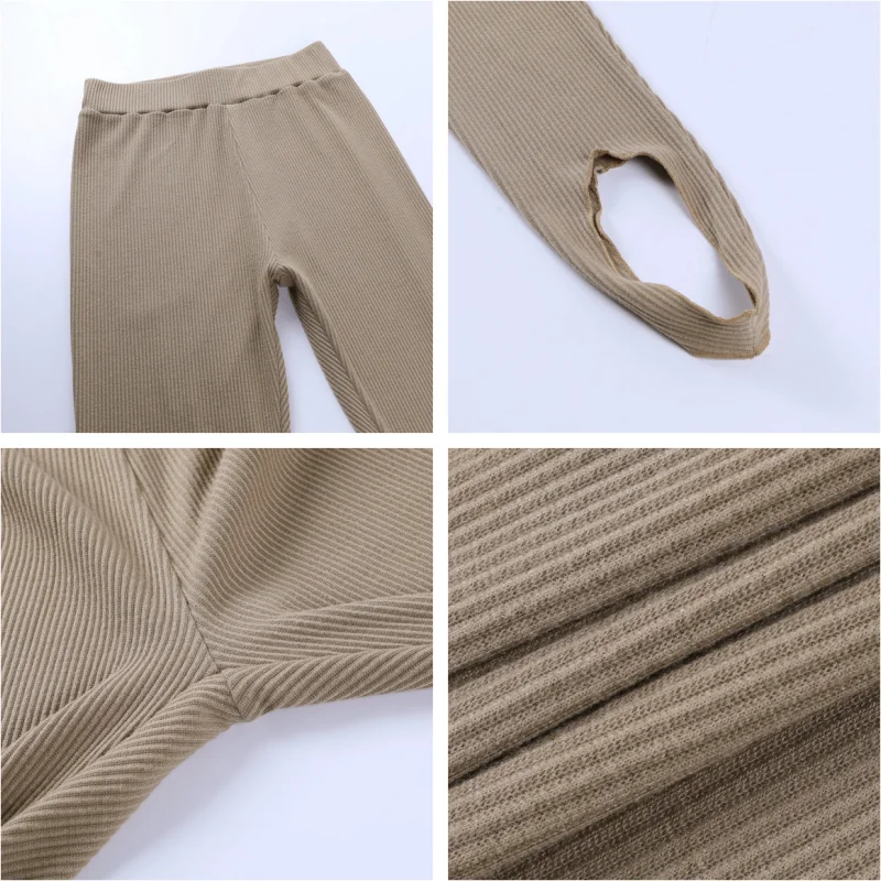 Thermal Tummy Ribbed Leggings Yoga Pant For Women High Waisted Gym Sport Seamless Female Fitness Legging Training Workout Tight