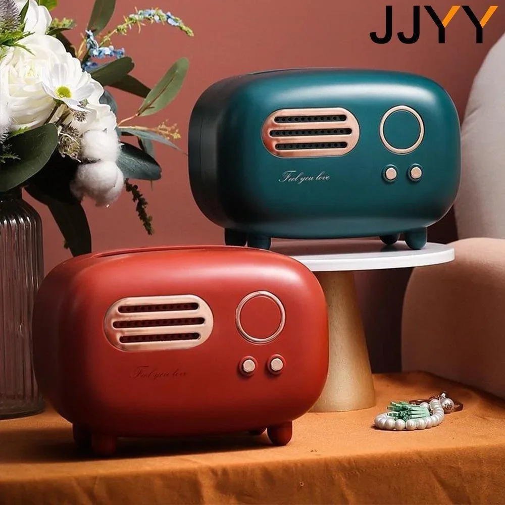 JJYY Retro Creative Tissue Box Paper Box Living Room Light Luxury Coffee Table Remote Control Storage Box Cute Napkin Box 2