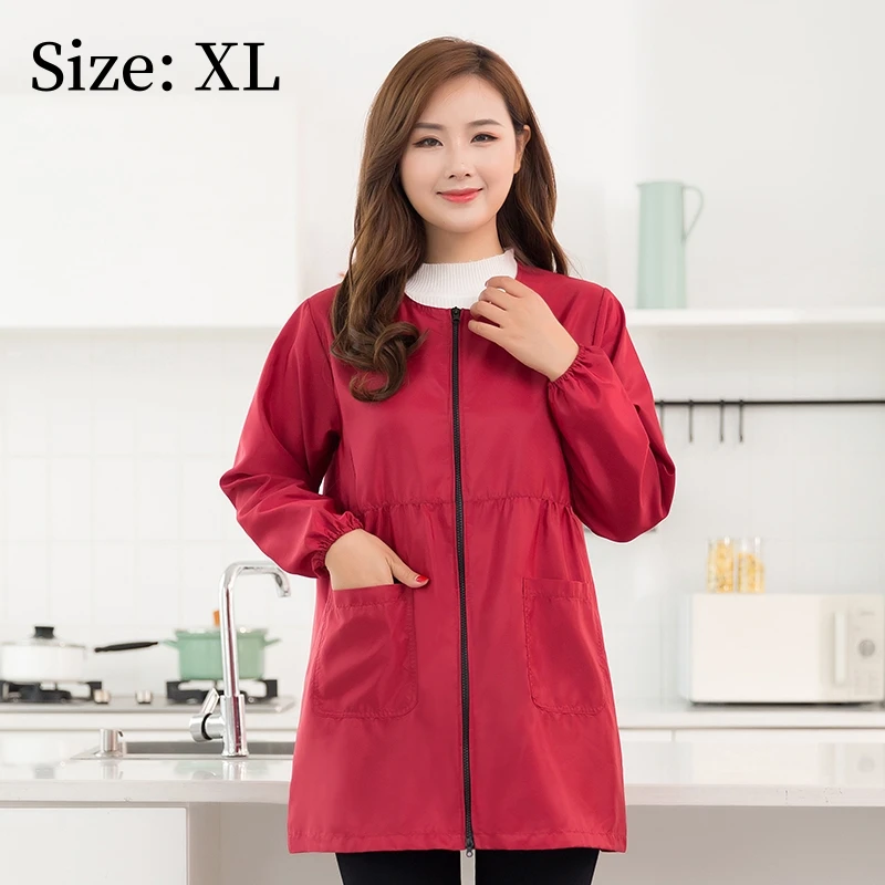 Women's Waterproof Long-Sleeved Grooming and Work Smock Apron
