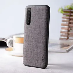 Luxury Textile Texture Leather & TPU Phone Cover - Premium Protection with Soft and Hard Shell Design for Xperia 10 iii (Grey)
