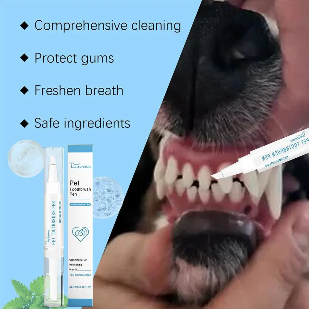 Pet Dental Pen Dog Toothbrush Pen Fresh Breath Tooth Whitening Tartar Remover Cat Oral Care Beauty Teeth Cleaning Tools