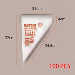 100 PCS Thick Disposable Piping Bags for Cake and Pastry Decorating (M)
