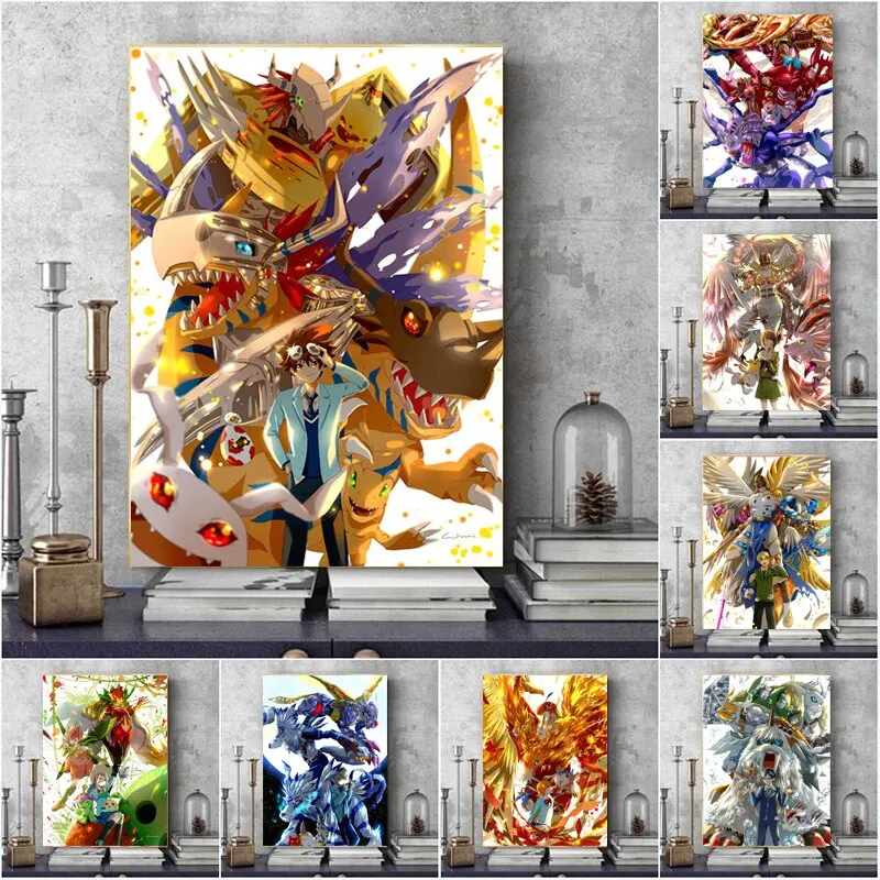 NONE Digimon Adventure Yagami Taichi Agumon Leinwand Poster 8