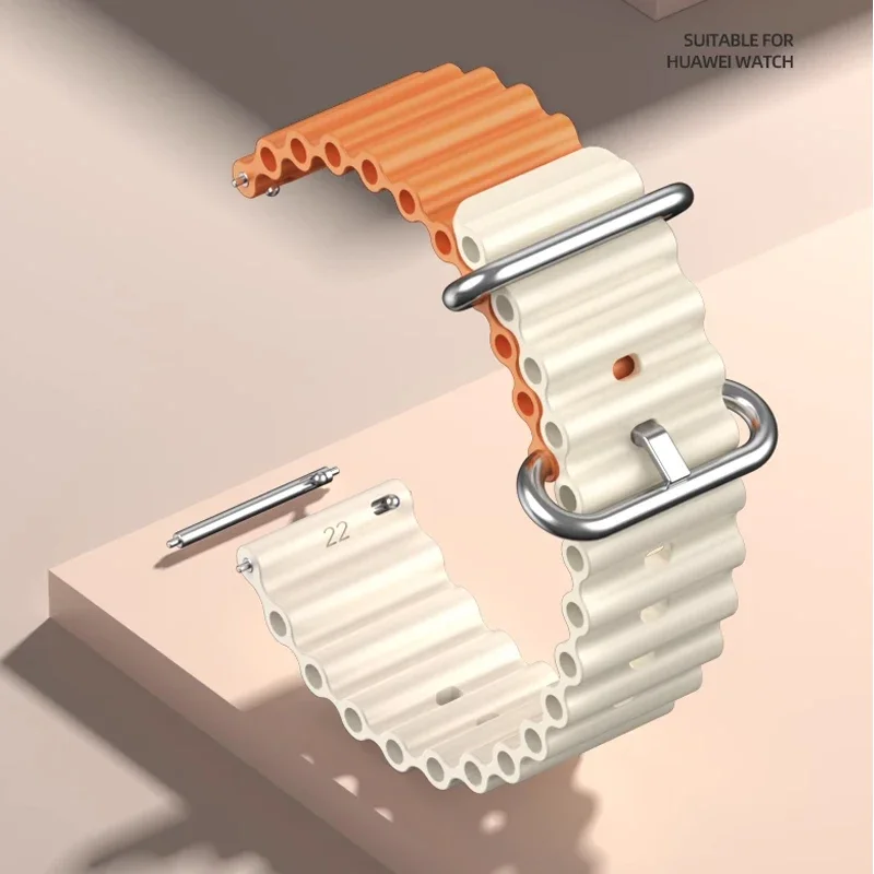Ocean Band Per Amazfit 5 Cinturino Cinturino 22Mm Regolabile In Silicone Sport Cinturini Di Ricambio Bracciale Da Polso Per Amazfit Bip 5 Cinghie