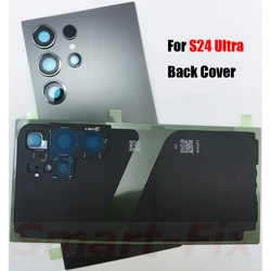 Premium Glass Back Cover Case - Durable Rear Battery Housing with Inner Parts (S24 Ultra Black)