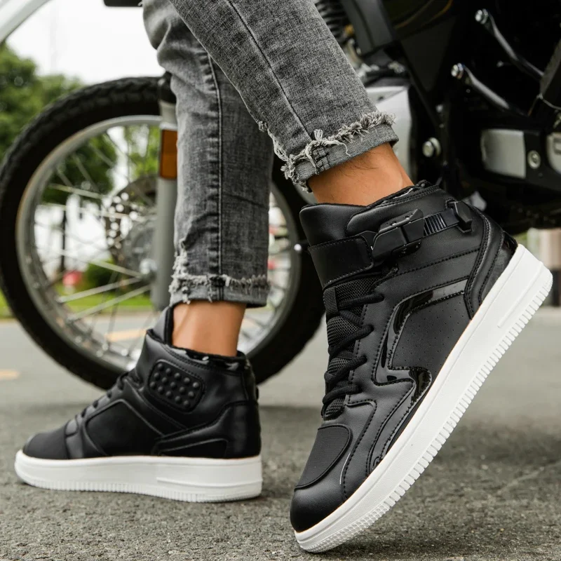 Men Boots Motorcycle Casual Shoes Microfiber Waterproof Anti-slip Outdoors Travel Equipment Sneakers Motorcycle Shoes Riding safety shoes motorcycle shoes mens shoes motorcycle boots