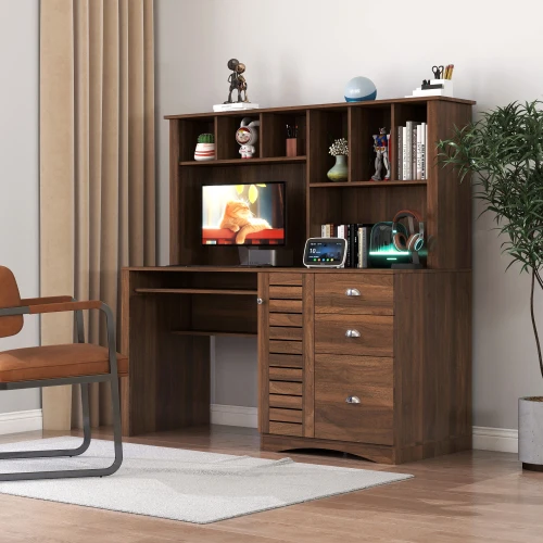 Home Office Computer Desk with Hutch 3